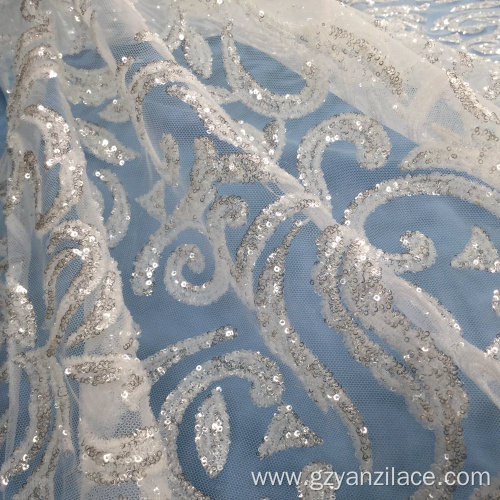 Crystal Sequin Shiny Embroidery Lace Fabric